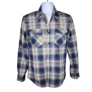 Wrangler Long Sleeve Button Up Plaid Country Shirt Mens Size S Blue Western